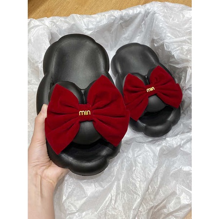 Dép Đi Trong Nhà Đế Xốp EVA Dày Đính Nơ Dễ Thương Thời Trang Mùa Hè 2023