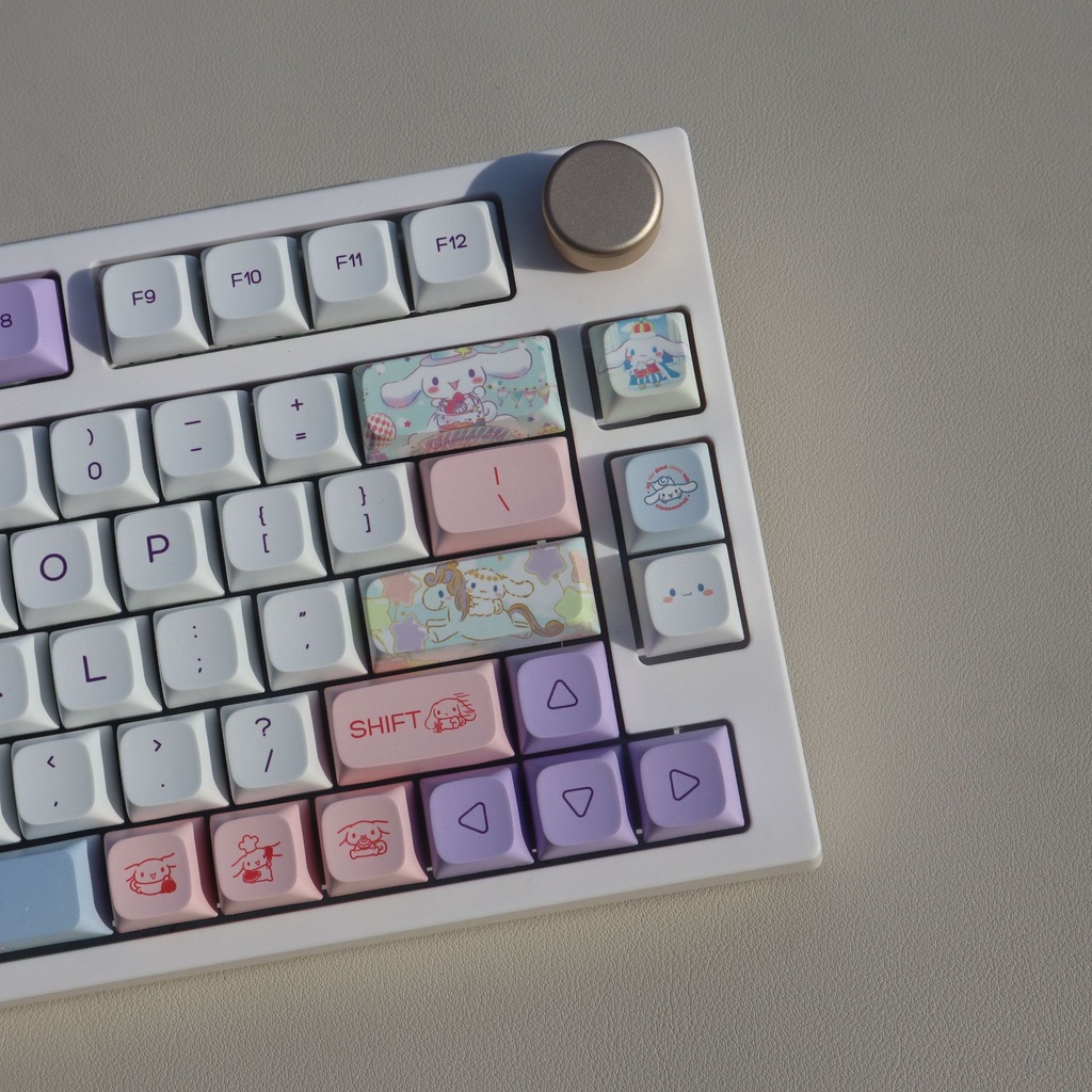 Quế Chó Cinnamoroll Keycap 144 Phím XDA Profile PBT Nắp Phím Cho Bàn Phím Cơ DIY