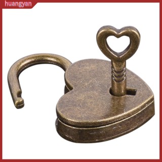 HY| Ổ khóa mini hình trái tim có chìa khóa phong cách vintage dành cho va li du lịch