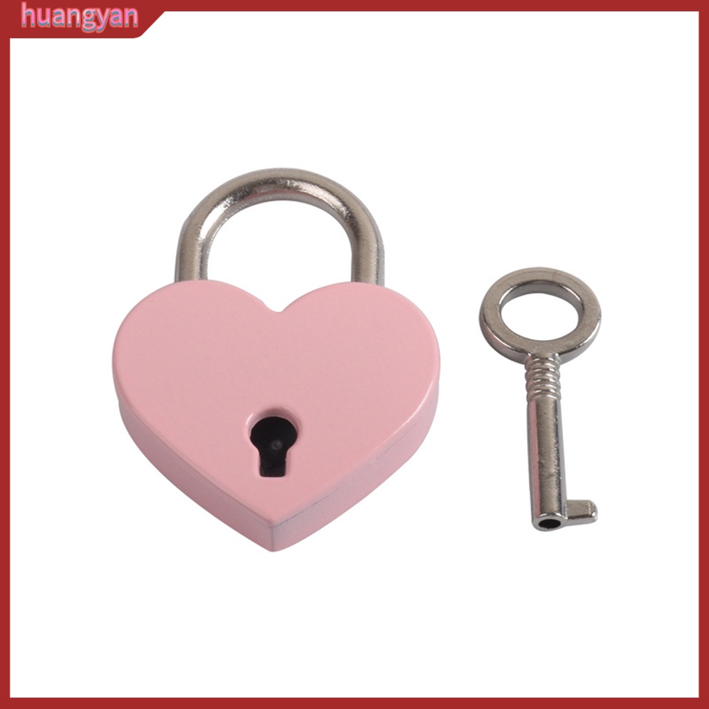 HY| Ổ khóa mini hình trái tim có chìa khóa phong cách vintage dành cho va li du lịch