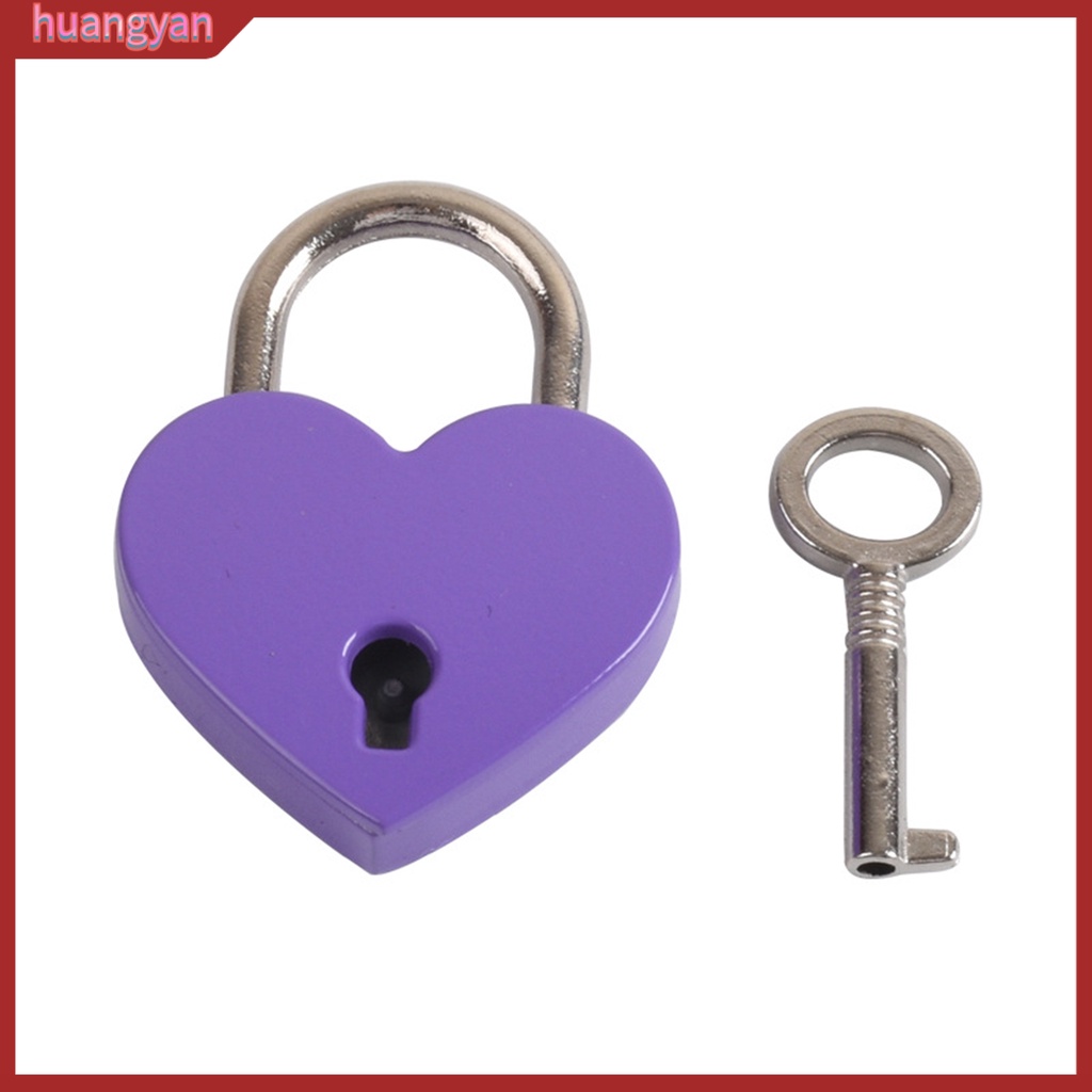 HY| Ổ khóa mini hình trái tim có chìa khóa phong cách vintage dành cho va li du lịch