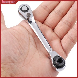 HY| Cờ lê bánh cóc tay cầm vặn đai ốc mini 1/4 inch hai đầu tiện dụng
