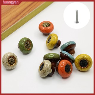 HY| Tay nắm ngăn kéo tủ hình tròn họa tiết da báo chống rỉ phong cách vintage