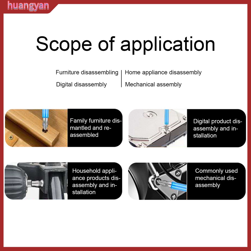 HY| Bộ 7 Đầu Tua Vít Phillips Từ Tính 25-150mm Chống Trượt