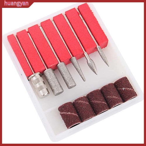 HY| Bộ mũi mài móng 12 món làm móng tay nghệ thuật chuyên dụng