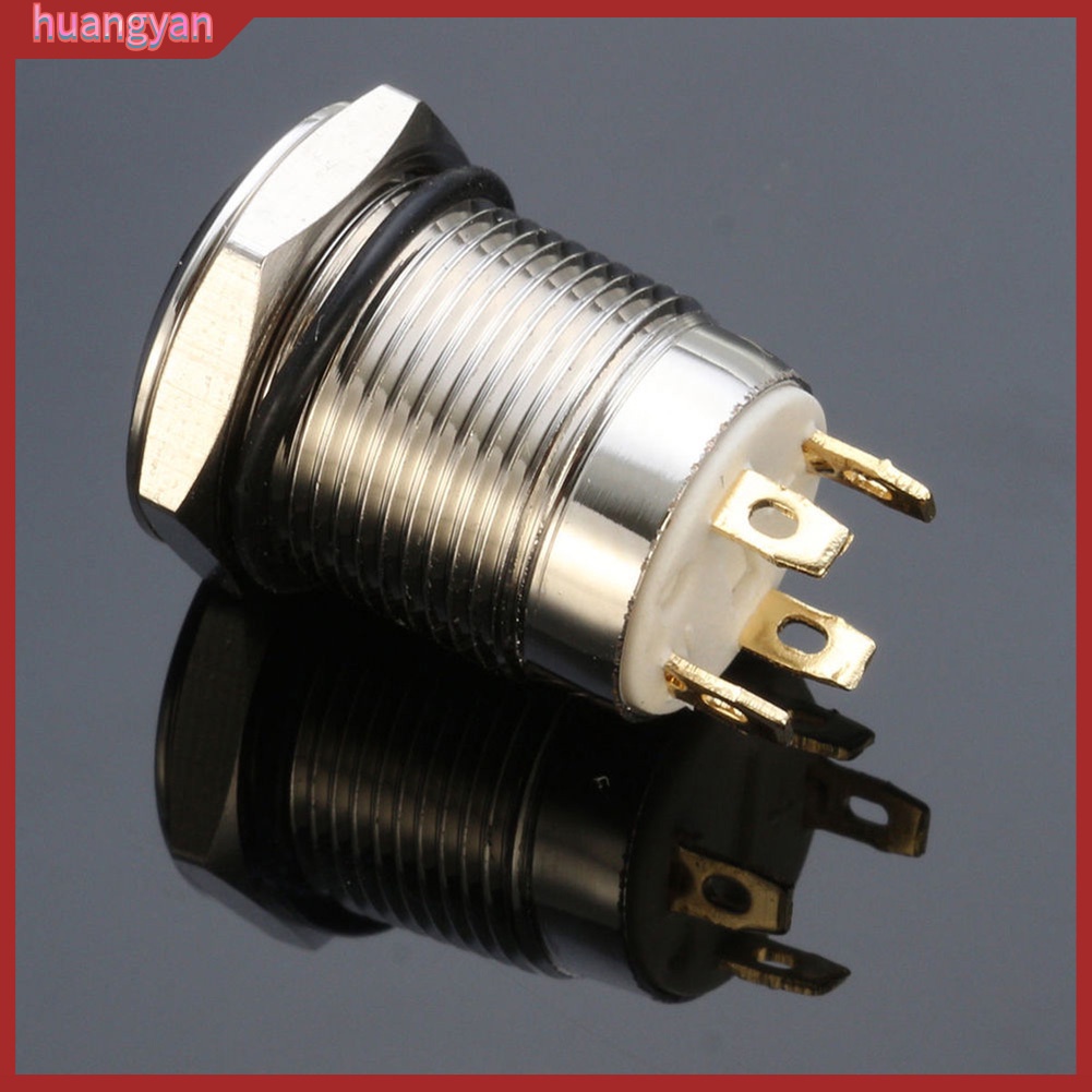 HY| Công tắc nút nhấn thiết kế có đèn led màu xanh lục đa năng chuyên dụng 12mm