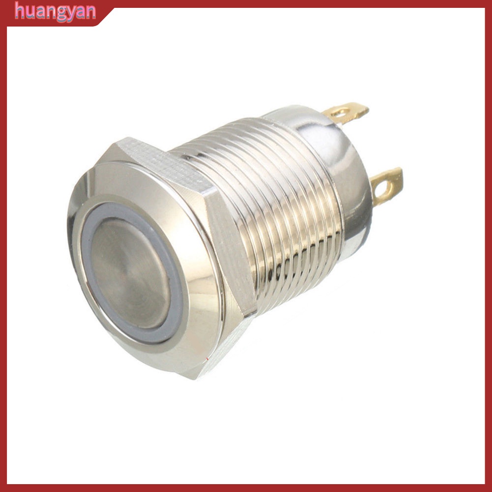 HY| Công tắc nút nhấn thiết kế có đèn led màu xanh lục đa năng chuyên dụng 12mm