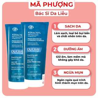 [CHÍNH HÃNG] Sữa rửa mặt mụn Ducray keracnyl