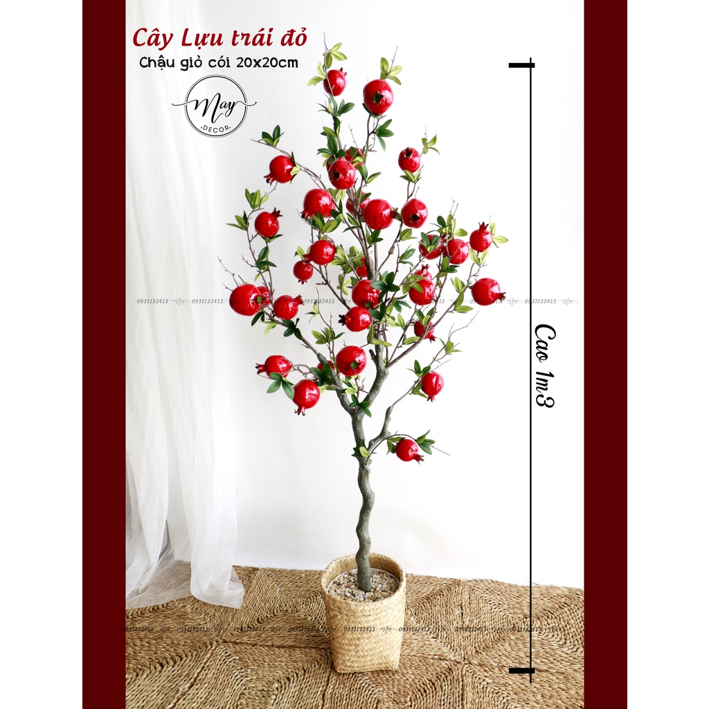 Cây giả, Cây Lựu giả cao cấp1m3,1m4 , 80cm