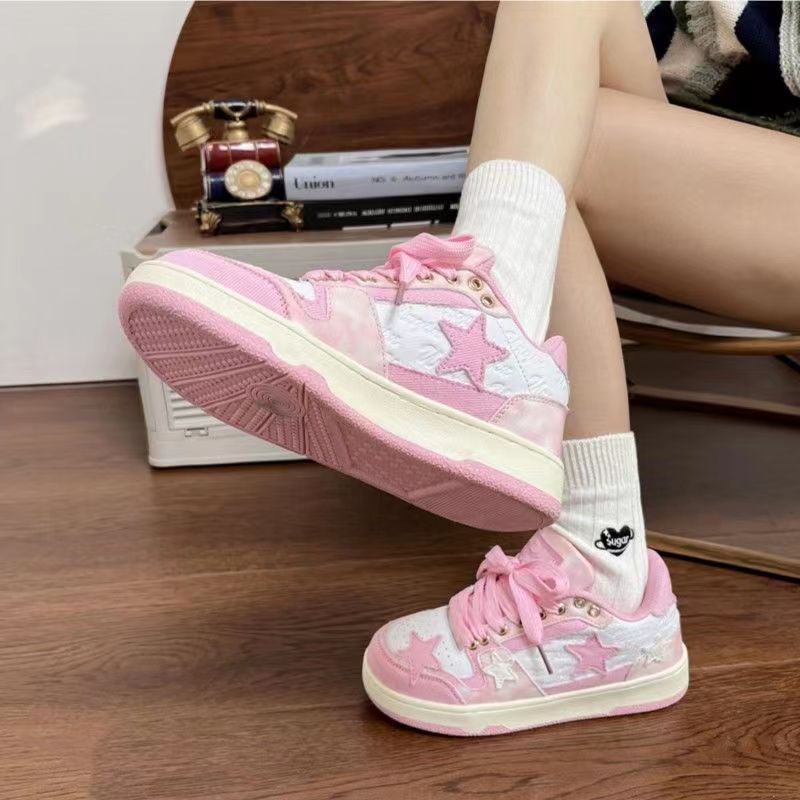 Giày Thể Thao Đế Dày Họa Tiết Ngôi Sao Xinh Xắn Cho Nữ