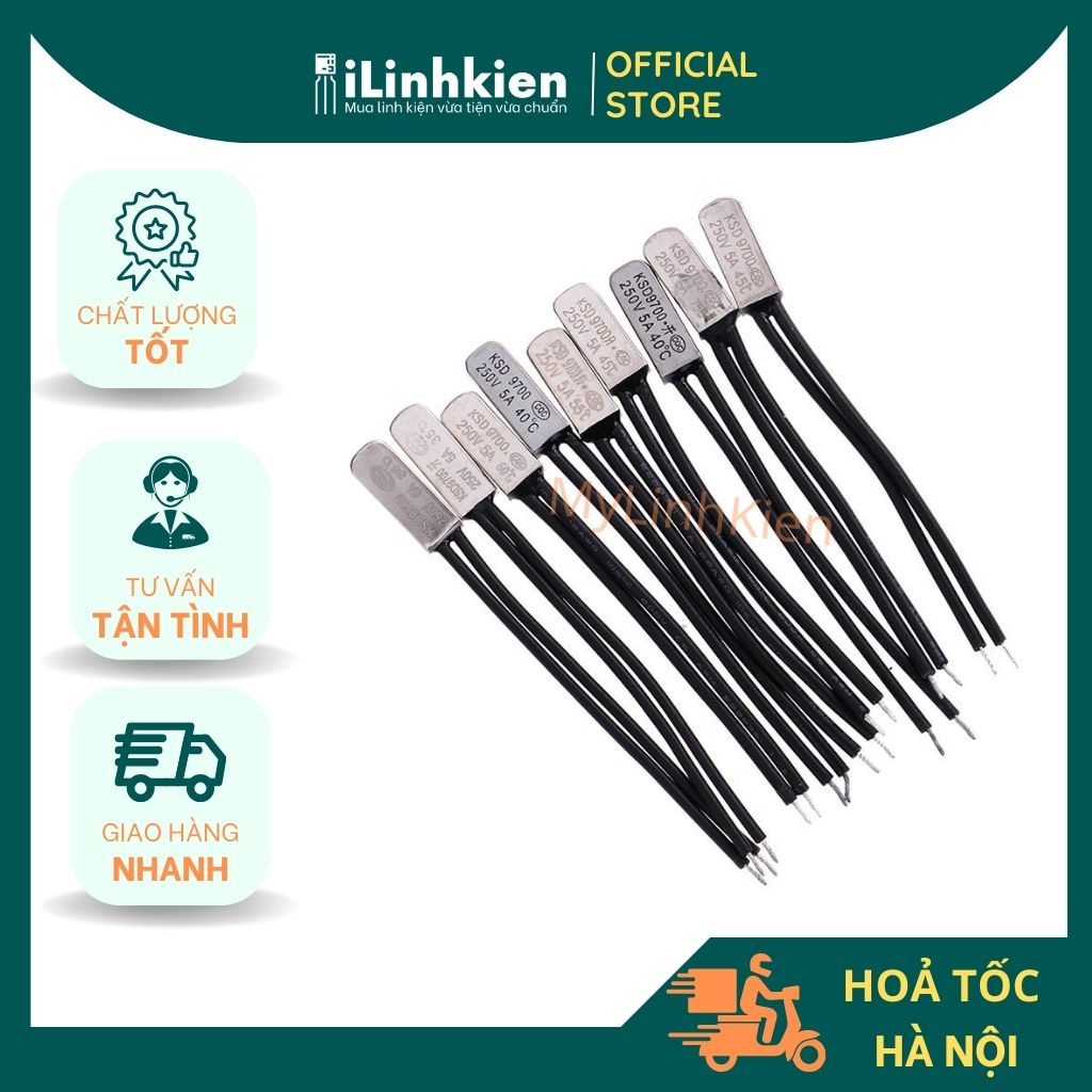 Rơ le nhiệt relay KSD9700 130 độ thường đóng  5A 250V chất lượng cao