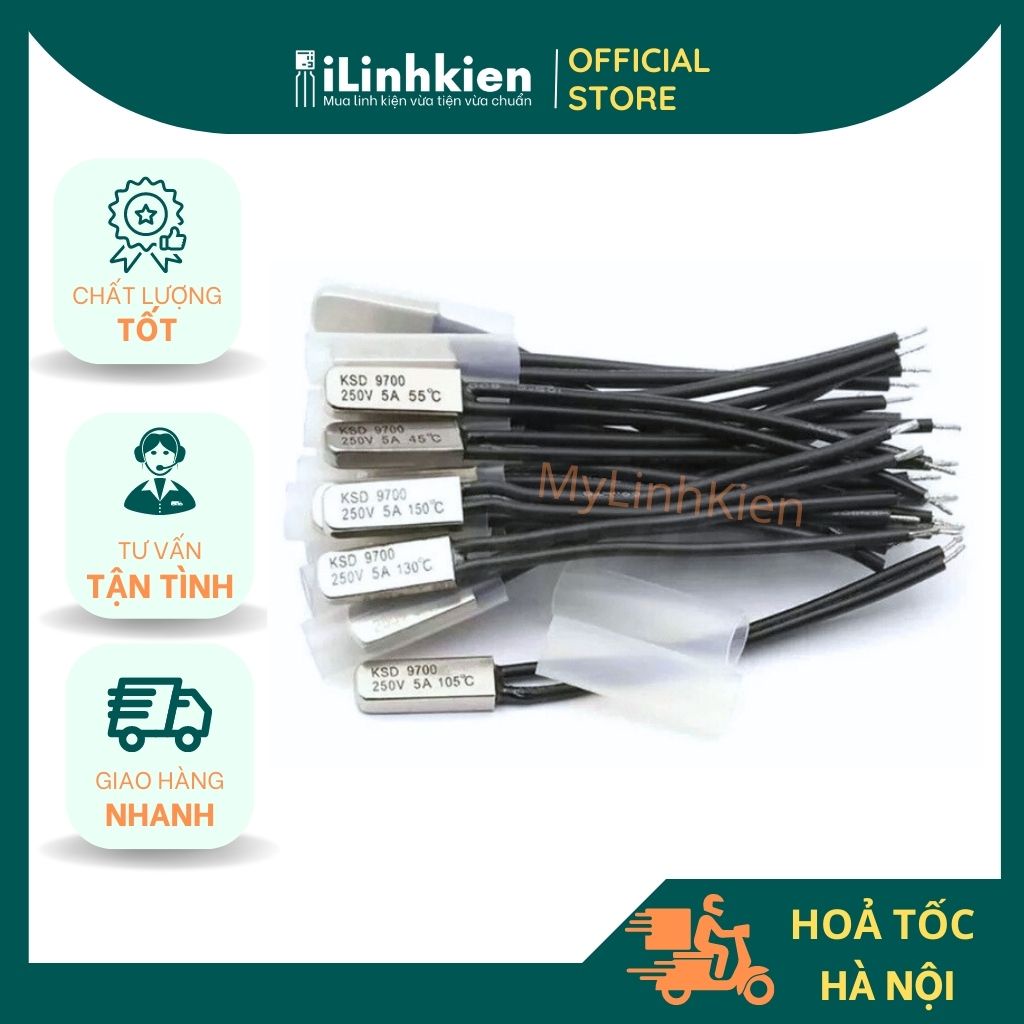 Rơ le nhiệt relay KSD9700 130 độ thường đóng  5A 250V chất lượng cao