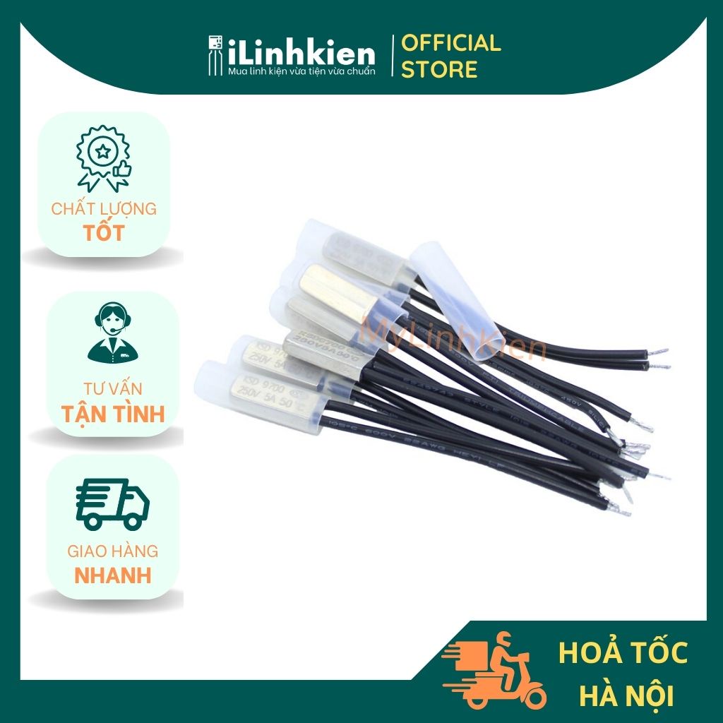 Rơ le nhiệt relay KSD9700 130 độ thường đóng  5A 250V chất lượng cao