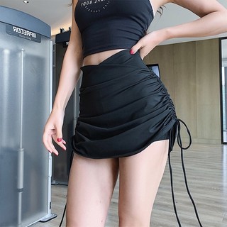 Chân váy thể thao tập gym yoga chéo eo dây rút