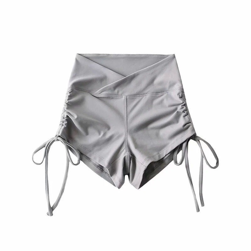 Quần đùi tập gym yoga rút dây chéo eo