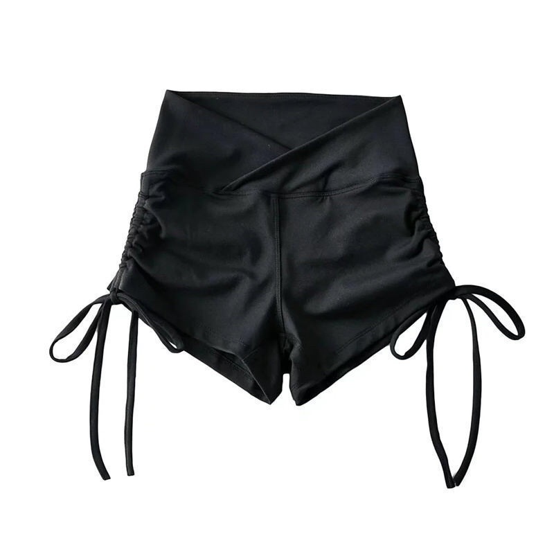 Quần đùi tập gym yoga rút dây chéo eo