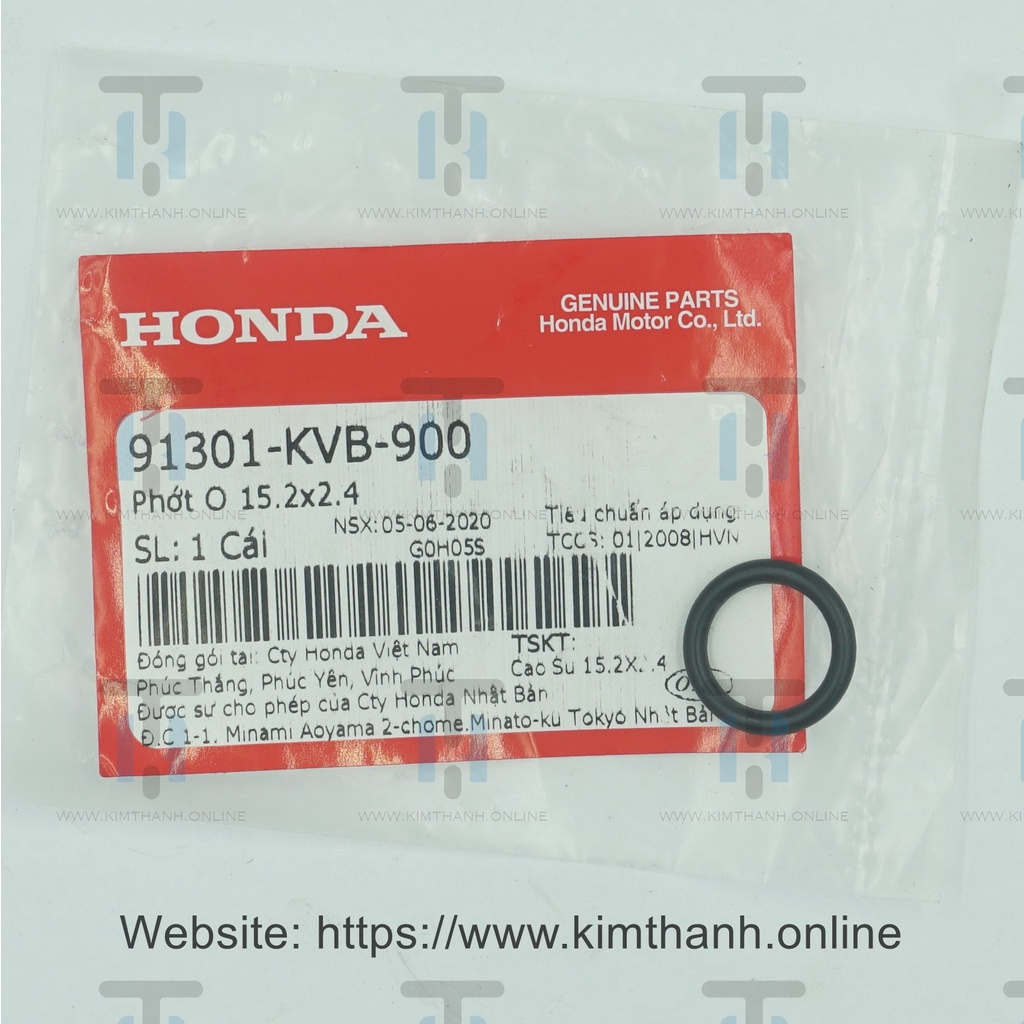 Phốt nắp bơm nước (12.5 x 2.4 mm) Airblade 2010 Honda VN _ 91301KVB900