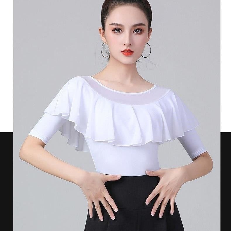 Áo Khoác Khiêu Vũ Nhảy Latin Hiện Đại Màu Trắng 7.25