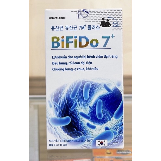 Bifido 7+ bổ sung chủng lợi khuẩn hộp 30vien