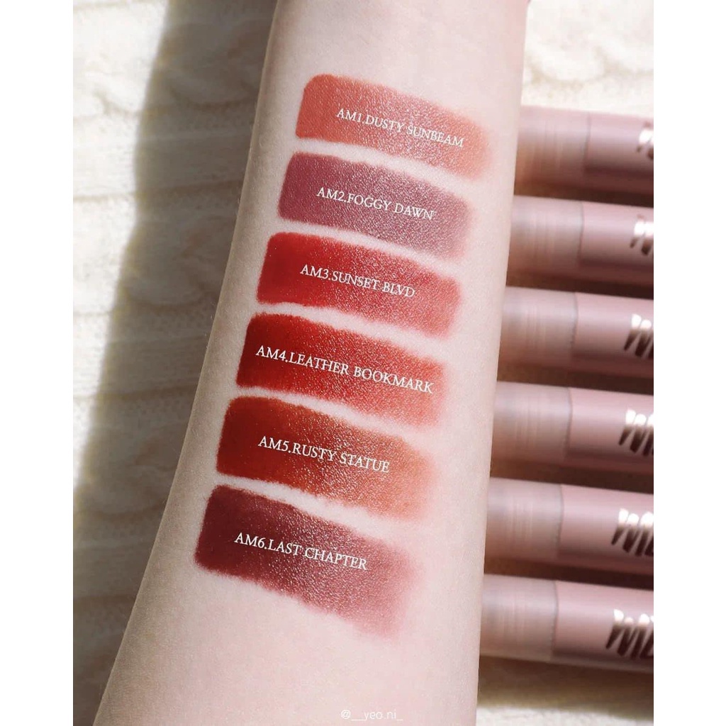 Son kem siêu lì, chuẩn màu, mịn mướt như bơ Merzy Academia Mellow Tint 4g_son_mezy