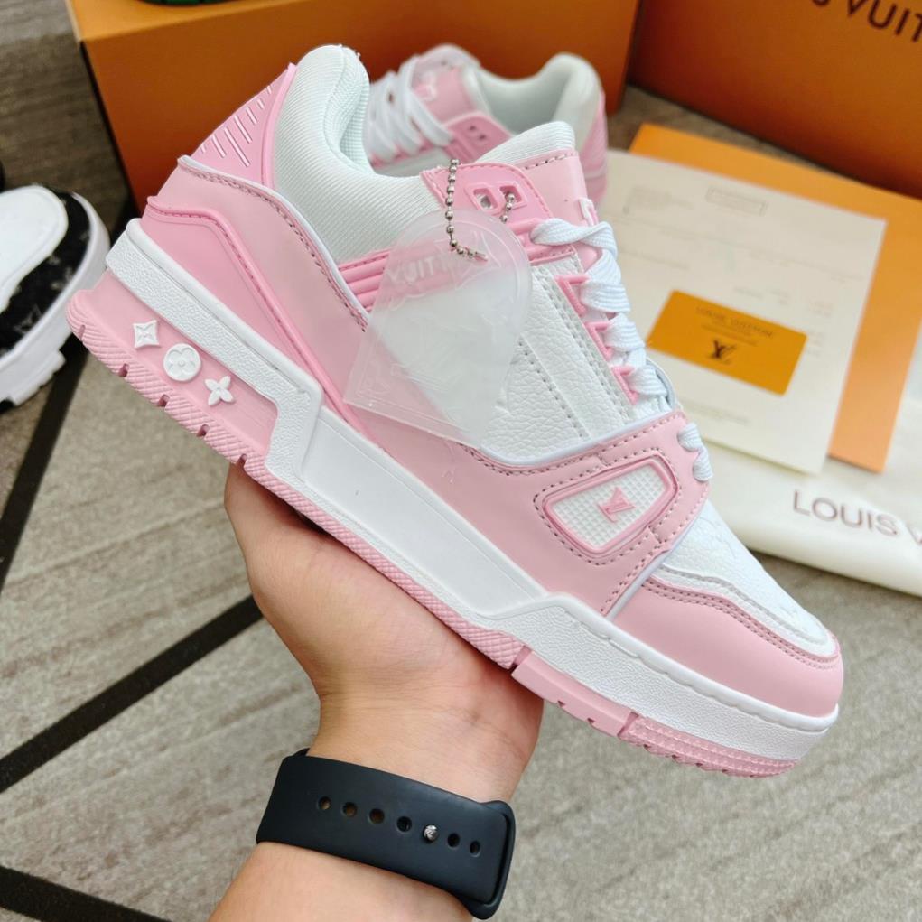 Giày Thể Thao LV Louis Vuitton Trainer Black White Nam Nữ, Giày LV Đỏ, Đen Các Màu Hót Siêu Chất -