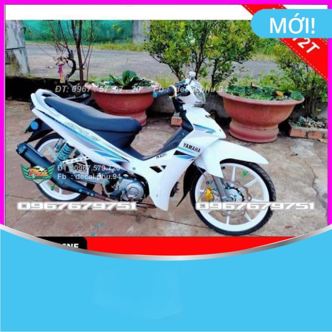 Tem Rời Dán Xe Sirius Trắng , phối xanh ngọc