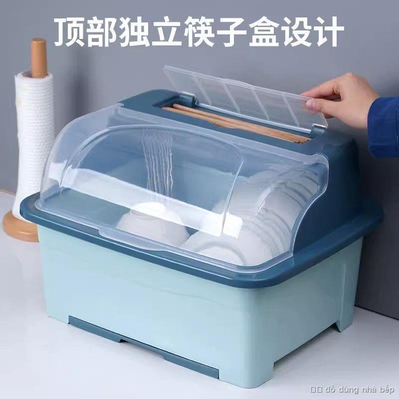 Hộp đựng bát đũa gia đình nhà bếp có nắp đậy Hộp đựng bát đũa cho bé Hộp nhựa đựng bát hộp giá treo bát có thể thoát nướ