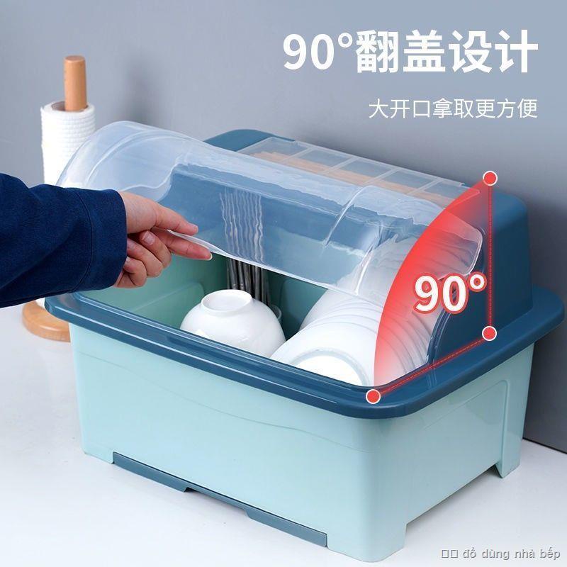 Hộp đựng bát đũa gia đình nhà bếp có nắp đậy Hộp đựng bát đũa cho bé Hộp nhựa đựng bát hộp giá treo bát có thể thoát nướ