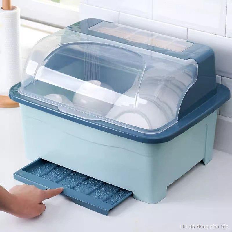 Hộp đựng bát đũa gia đình nhà bếp có nắp đậy Hộp đựng bát đũa cho bé Hộp nhựa đựng bát hộp giá treo bát có thể thoát nướ