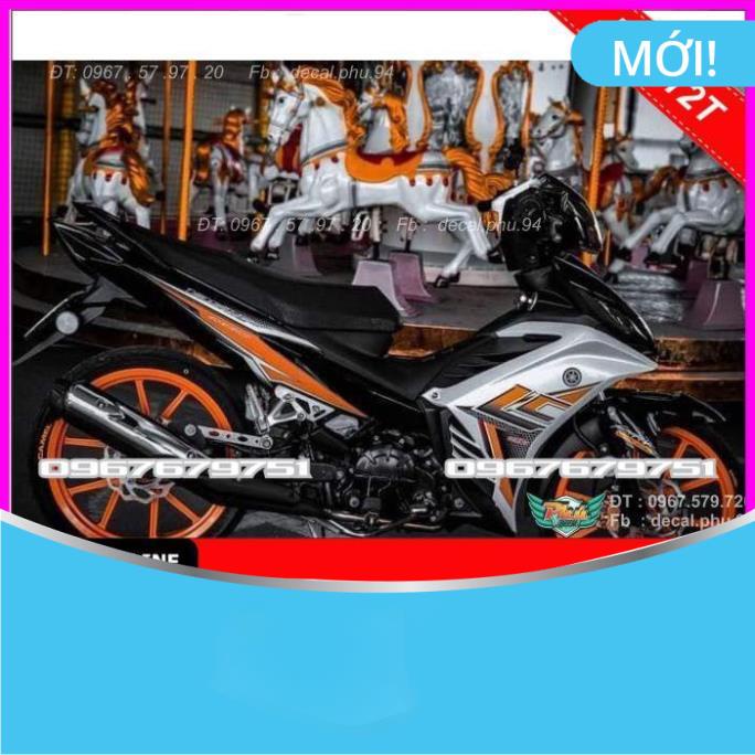 Tem Rời Dán Xe Exciter 135 Lc cam đen bạc