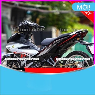 Tem rời dán xe exciter 150 đen bạc lc