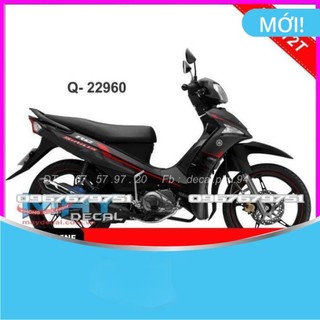 Tem rời dán xe sirius fi đỏ đen giả zin