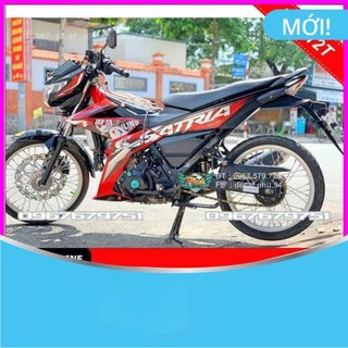 Tem Rời Dán Xe Satria Đỏ Trắng đen Thỏ Ohlins