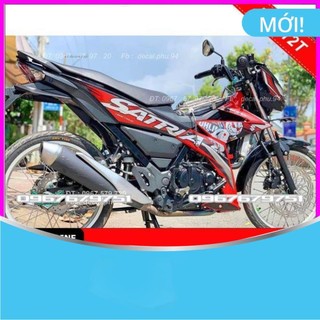 Tem Rời Dán Xe Satria Đỏ Trắng đen Thỏ Ohlins