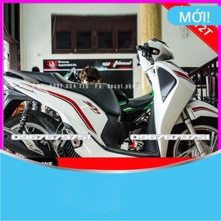 Tem rời dán xe sh 2017-2019 chỉ đỏ đen xe trắng 1