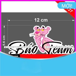 Tem logo sticker Báo Team Trending hồng đen 12x5,6cm ngộ nghĩnh dễ thương