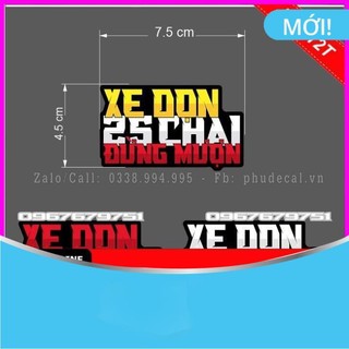 1 tem màu ngẫu nhiên logo sticker chữ xe dọn 25 Chai trending best cà khịa vui nhộn hài hước xe độ 25 củ