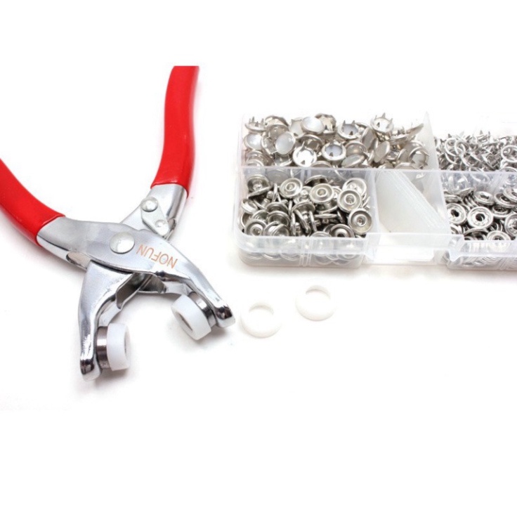 Kìm Bấm Cúc Đa Năng Kèm 100 Chi Tiết Cúc Bằng Thép Không Gỉ