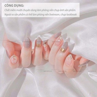 Vải lụa trắng chụp ảnh nail