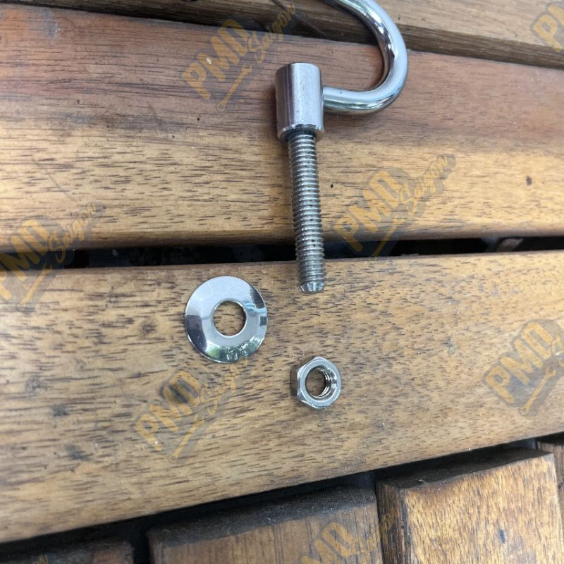 Móc bửng, móc treo xe máy inox hình lưỡi câu