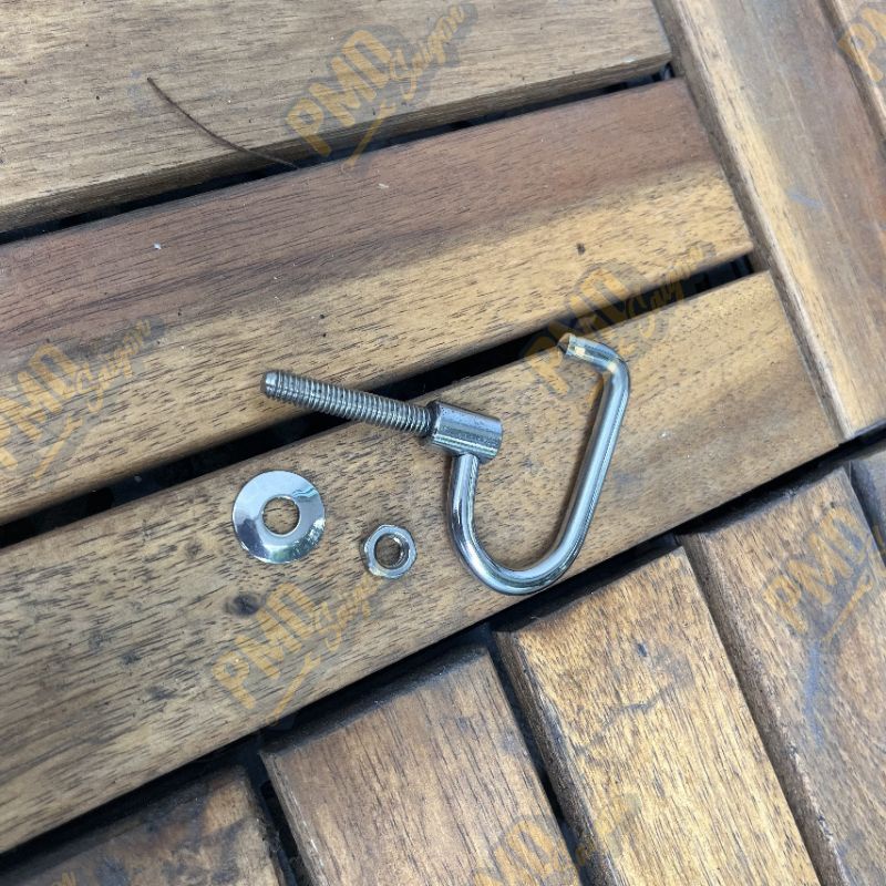 Móc bửng, móc treo xe máy inox hình lưỡi câu