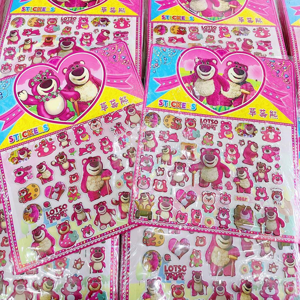 Sticker nổi gấu dâu, hình dán gấu dâu