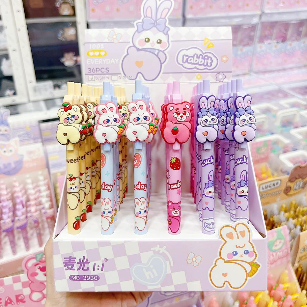 Bút chì bấm, viết chì ngòi gấu dâu dễ thương 0.5mm