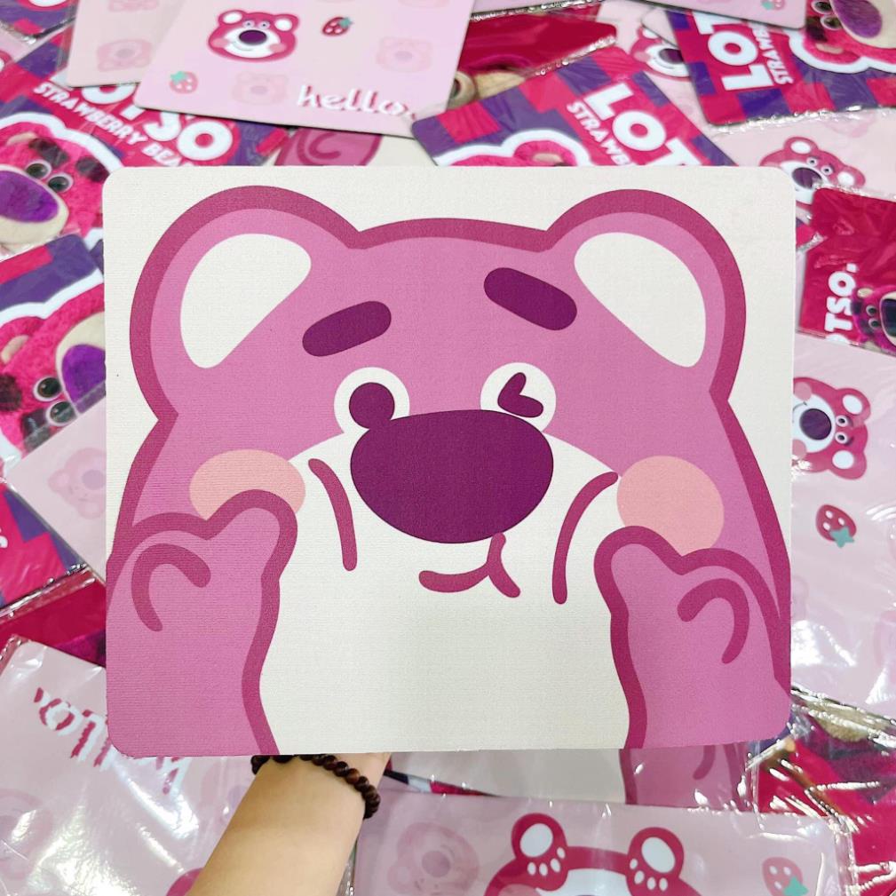 Tấm lót chuột gấu dâu, lót chuột máy tính hình gấu dâu