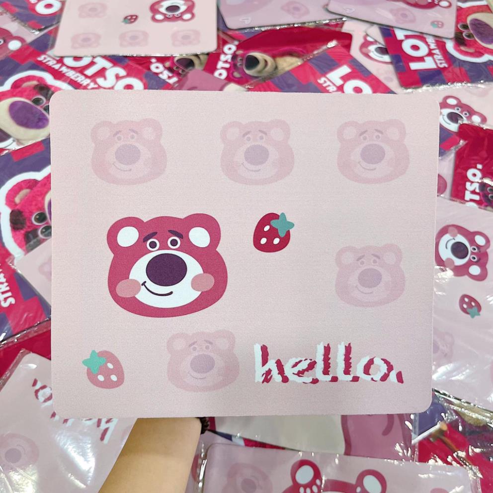 Tấm lót chuột gấu dâu, lót chuột máy tính hình gấu dâu