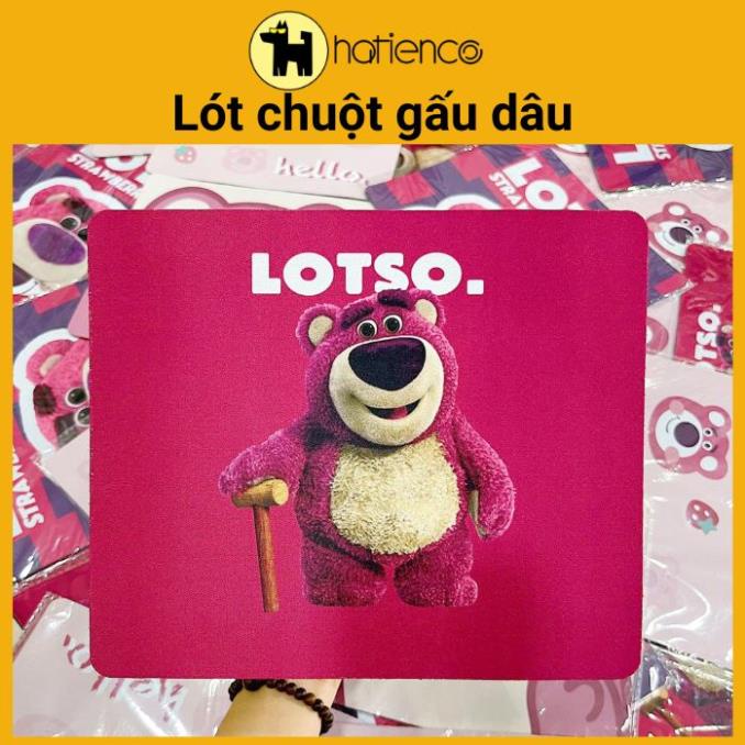 Tấm lót chuột gấu dâu, lót chuột máy tính hình gấu dâu