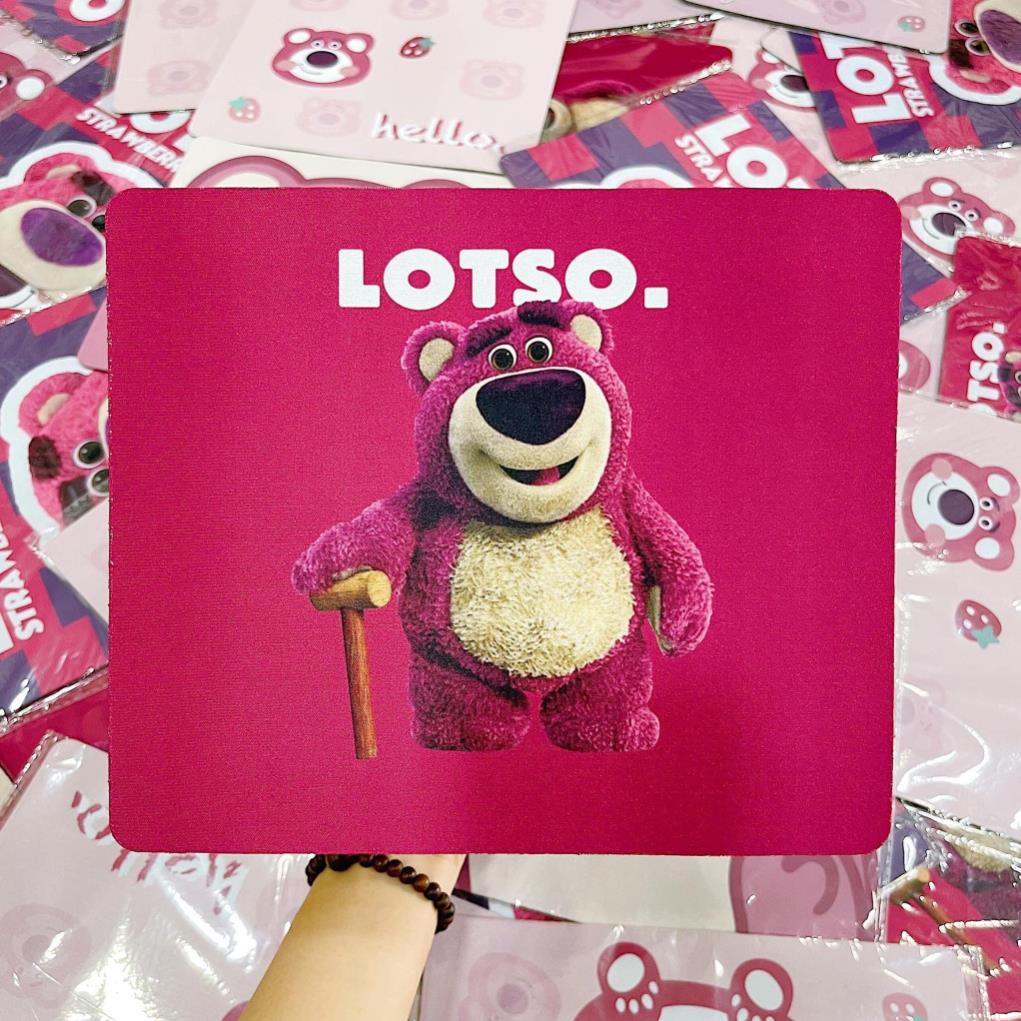 Tấm lót chuột gấu dâu, lót chuột máy tính hình gấu dâu