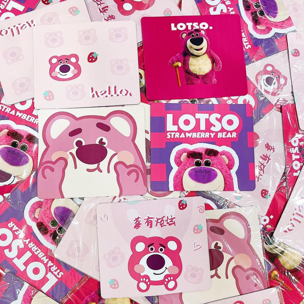 Tấm lót chuột gấu dâu, lót chuột máy tính hình gấu dâu