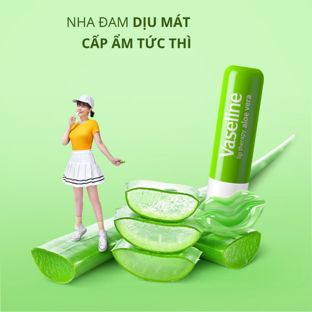 Son Dưỡng Môi Vaseline Lip Therapy Aloe Vera Lô Hội 4,8Gr