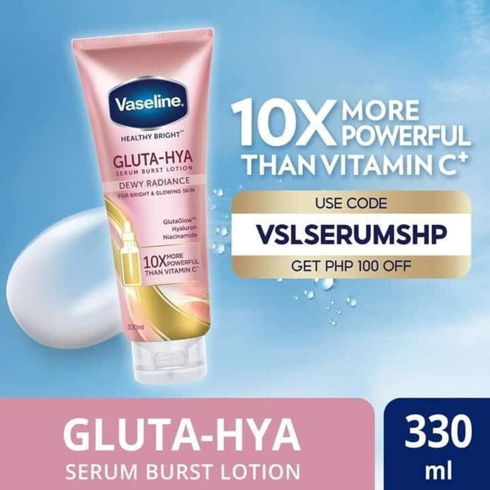 Sữa Dưỡng Thể Sáng Da Chuyên Sâu Vaseline Healthy Bright Gluta-Hya Dewy Radiance 330ml